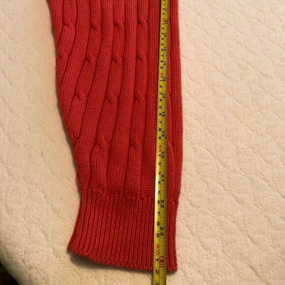IZOD Pullover Cable Knit Sweater Color Coral Size Men's XL, IZOD Logo - Picture 6 of 6